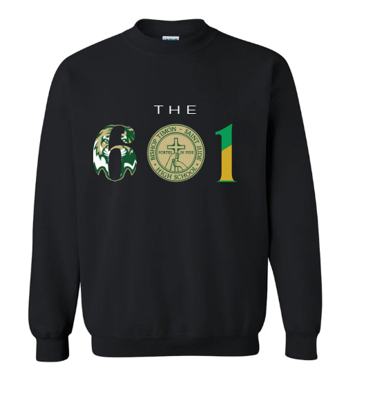 "The 601" Black Triple Logo Crewneck